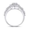 Image 4 : Diamond Square Cluster Ring 7/8 Cttw 14kt White Gold
