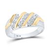 Image 1 : Mens Diamond Wedding Band Ring 1/2 Cttw 10kt Two-tone Gold