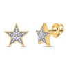 Image 1 : Diamond Star Earrings 1/10 Cttw 10kt Yellow Gold