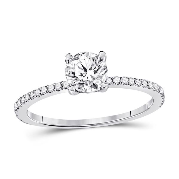 Diamond Solitaire Bridal Wedding Engagement Ring 1 Cttw 14kt White Gold