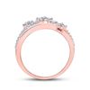 Image 4 : Diamond Flower Star Band Ring 1/3 Cttw 10kt Rose Gold