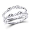 Image 1 : Diamond Wrap Ring Guard Enhancer 1/3 Cttw 14kt White Gold