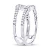 Image 3 : Diamond Wrap Ring Guard Enhancer 1/3 Cttw 14kt White Gold