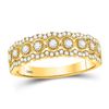 Image 1 : Diamond Triple Row Vintage-inspired Band Ring 1/3 Cttw 10kt Yellow Gold