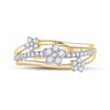 Image 2 : Diamond Flower Star Band Ring 1/3 Cttw 10kt Yellow Gold