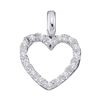 Image 1 : Diamond Heart Pendant 1/10 Cttw 10kt White Gold