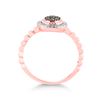 Image 4 : Brown Diamond Cluster Ring 1/5 Cttw 10kt Rose Gold