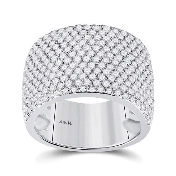 Diamond Pave Band Ring 2-1/4 Cttw 14kt White Gold