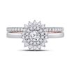 Image 2 : Diamond Bridal Wedding Ring Band Set 1 Cttw 14kt Two-tone Gold