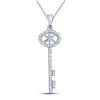 Image 1 : Diamond Key Pendant 1/6 Cttw 10kt White Gold