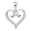 Diamond Bound Tied Heart Pendant 1/12 Cttw 10kt White Gold