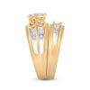 Image 4 : His Hers Diamond Halo Matching Wedding Set 7/8 Cttw 10kt Yellow Gold