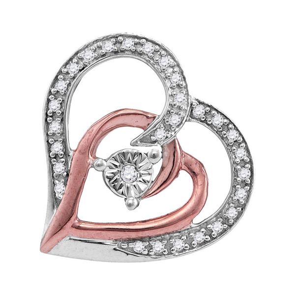 Diamond Heart Pendant 1/10 Cttw Sterling Silver