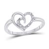 Image 1 : Diamond Heart Ring 1/20 Cttw Sterling Silver