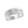 Image 1 : Mens Diamond Wedding Machine-Set Band Ring 1/3 Cttw 14kt White Gold