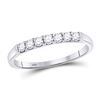 Image 1 : Diamond Single Row Wedding Band 1/4 Cttw 14kt White Gold