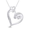 Image 1 : Diamond Moving Twinkle Heart Pendant .01 Cttw Sterling Silver