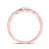 Image 3 : Diamond Infinity Knot Stackable Band Ring 1/10 Cttw 10kt Rose Gold
