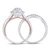 Image 3 : Diamond Bridal Wedding Ring Band Set 1/2 Cttw 10kt Two-tone Gold