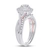 Image 4 : Diamond Bridal Wedding Ring Band Set 1/2 Cttw 10kt Two-tone Gold
