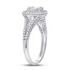 Image 3 : Baguette Diamond Square Cluster Ring 1 Cttw 14kt White Gold
