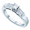 Image 1 : Princess Diamond Solitaire Bridal Wedding Engagement Ring 1/2 Cttw 14kt White Gold