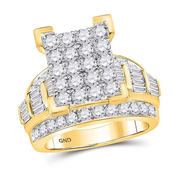 Diamond Cluster Bridal Wedding Engagement Ring 3 Cttw 10kt Yellow Gold