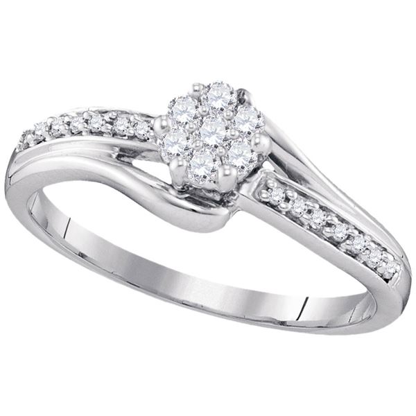 Diamond Cluster Ring 1/5 Cttw 10kt White Gold