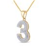 Image 2 : Mens Diamond Number 3 Charm Pendant 5/8 Cttw 10kt Yellow Gold