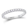 Image 1 : Diamond Wedding Single Row Band 1/3 Cttw 14kt White Gold