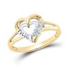Diamond Mom Heart Ring .03 Cttw Yellow-tone Sterling Silver