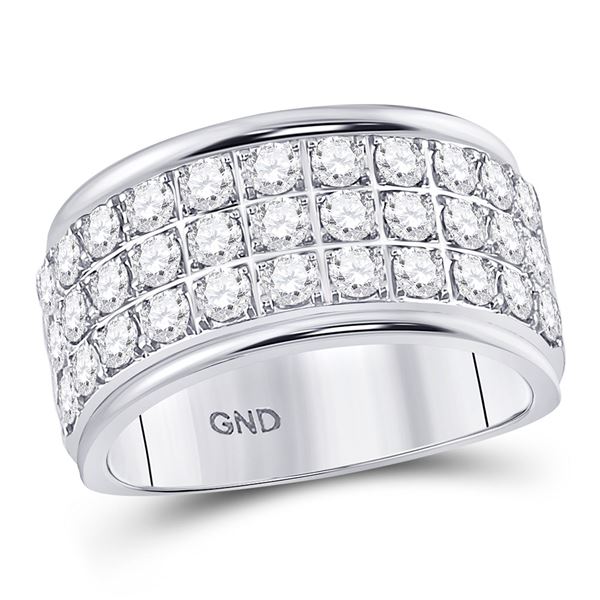 Diamond Triple Row Band Ring 1-1/2 Cttw 10kt White Gold