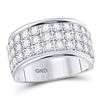 Diamond Triple Row Band Ring 1-1/2 Cttw 10kt White Gold