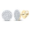 Diamond Cluster Earrings 1/4 Cttw 10kt Yellow Gold