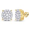Diamond Cluster Earrings 2 Cttw 10kt Yellow Gold