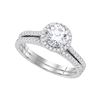Diamond Bridal Wedding Ring Band Set 1 Cttw 14kt White Gold
