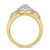 Image 4 : Diamond Cluster Split-shank XO Ring 1/5 Cttw 10kt Yellow Gold