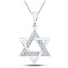 Diamond Star Magen David Jewish Pendant 1/10 Cttw 10kt White Gold