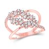 Image 1 : Baguette Diamond Scattered Band Ring 3/8 Cttw 14kt Rose Gold