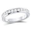 Image 1 : Machine-Set Diamond Wedding Band 1/2 Cttw 14kt White Gold