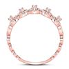 Image 4 : Diamond Halo Stackable Band Ring 1/3 Cttw 10kt Rose Gold