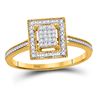 Image 1 : Diamond Square Cluster Ring 1/10 Cttw 10kt Yellow Gold