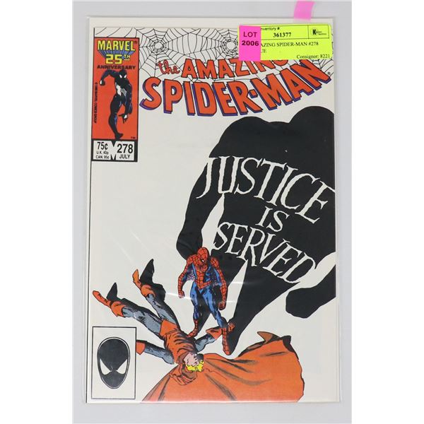 THE AMAZING SPIDER-MAN #278 KEY ISSUE