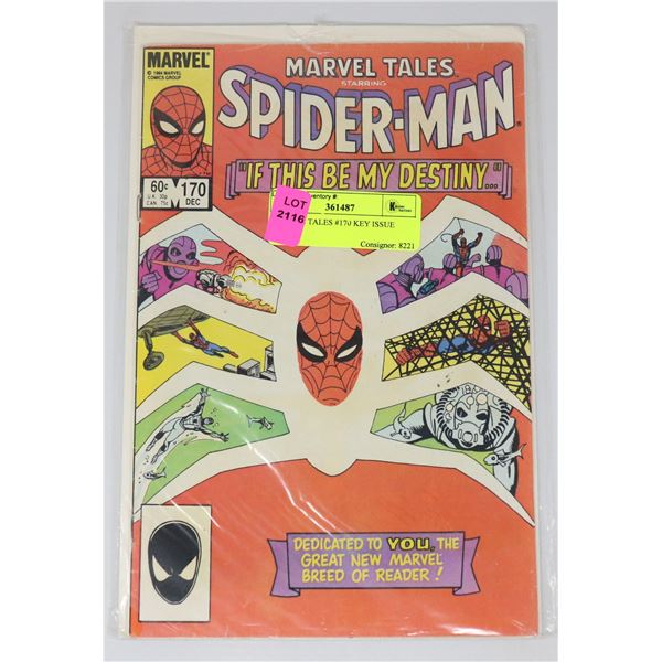 MARVEL TALES #170 KEY ISSUE