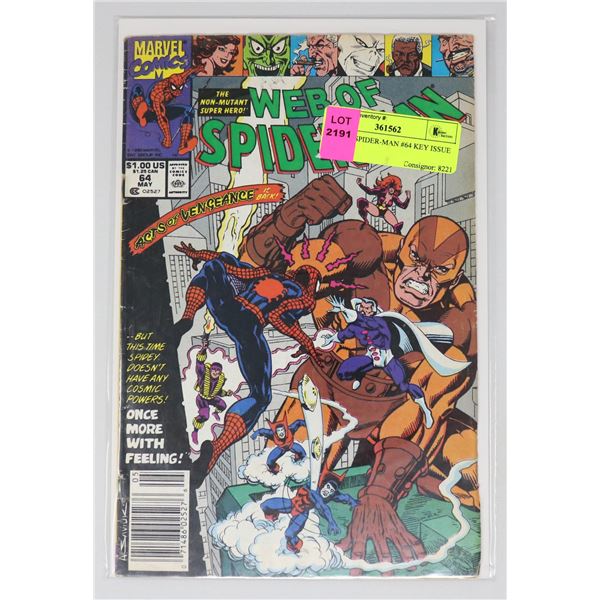 WEB OF SPIDER-MAN #64 KEY ISSUE