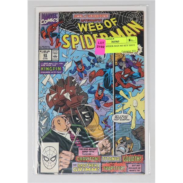 WEB OF SPIDER-MAN #65 KEY ISSUE