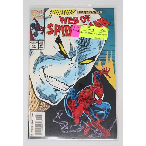 WEB OF SPIDER-MAN #112 KEY ISSUE