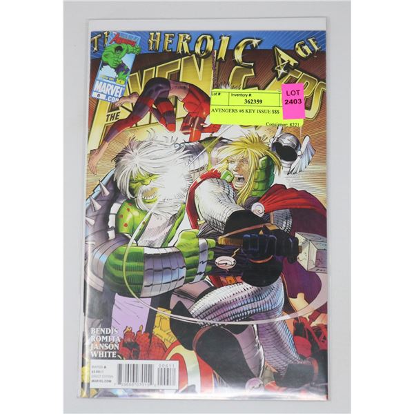 AVENGERS #6 KEY ISSUE $$$