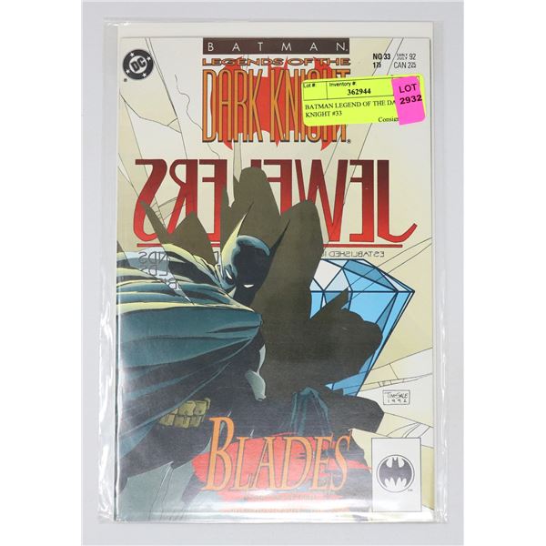 BATMAN LEGEND OF THE DARK KNIGHT #33