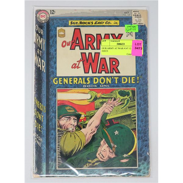OUR ARMY AT WAR #147 12 CENT ISSUE